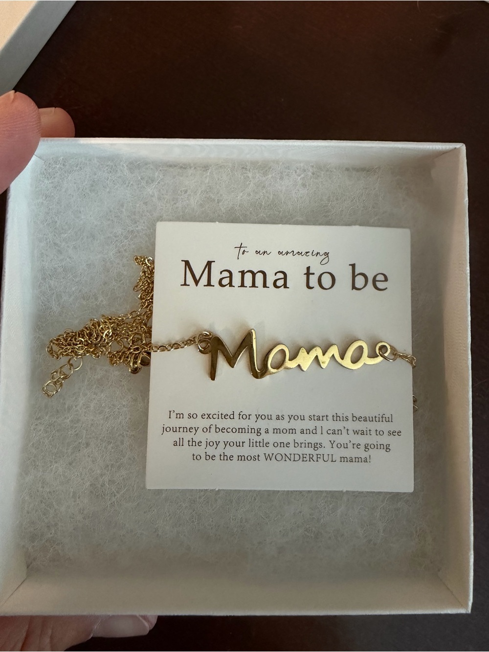 Mama to Be Gold 'Mama' Script Necklace - Gift for Mom